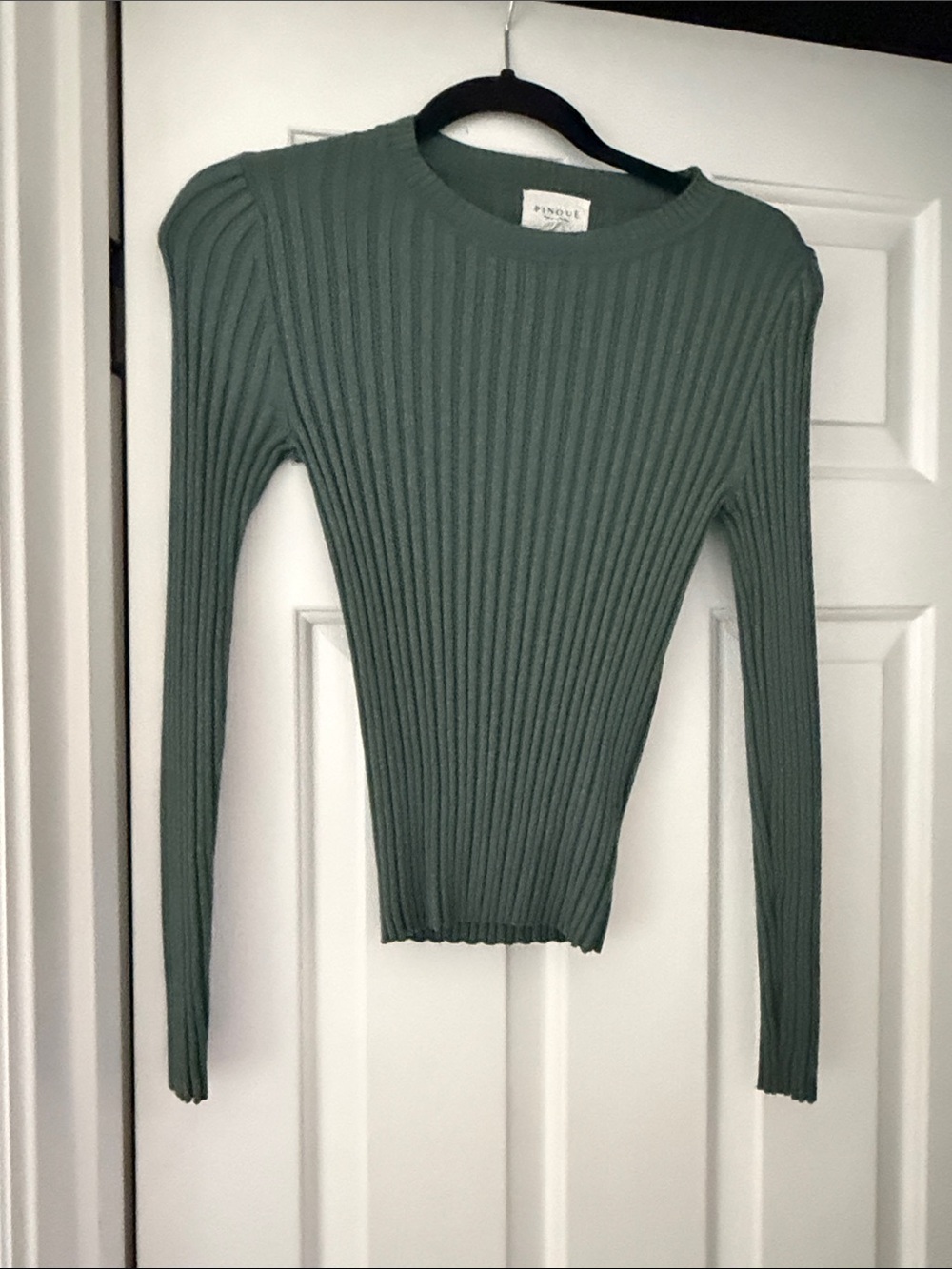 Ribbed Crewneck Sweater – Green